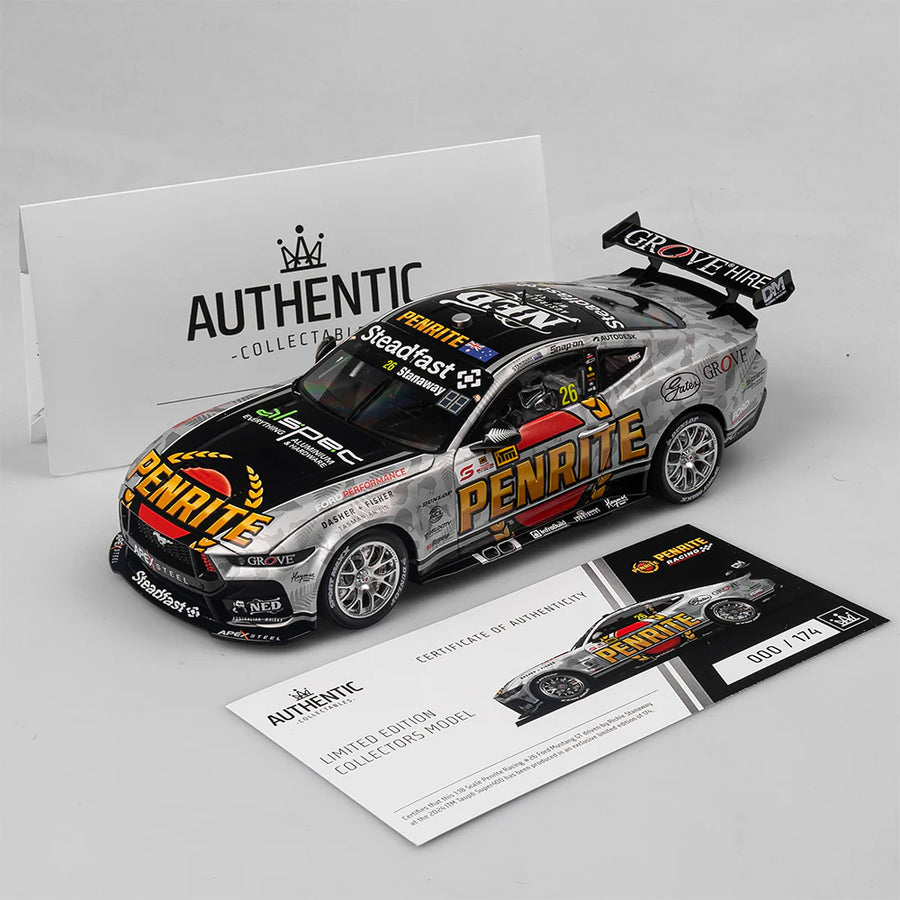 Richie Stanaway - Penrite Racing #26 Ford Mustang GT - 2024 ITM Taupo Super400 Native Livery - 1:18 Scale Diecast Model - Authentic Collectables