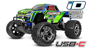 TRAXXAS - STAMPEDE - 2WD MOSTER TRUCK - GREEN - 1:10 SCALE