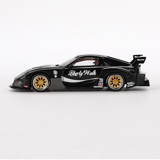 Mazda RX-7 LB-Super Silhouette Liberty Walk - Black - 1:64 Scale Diecast Model  - MINI GT