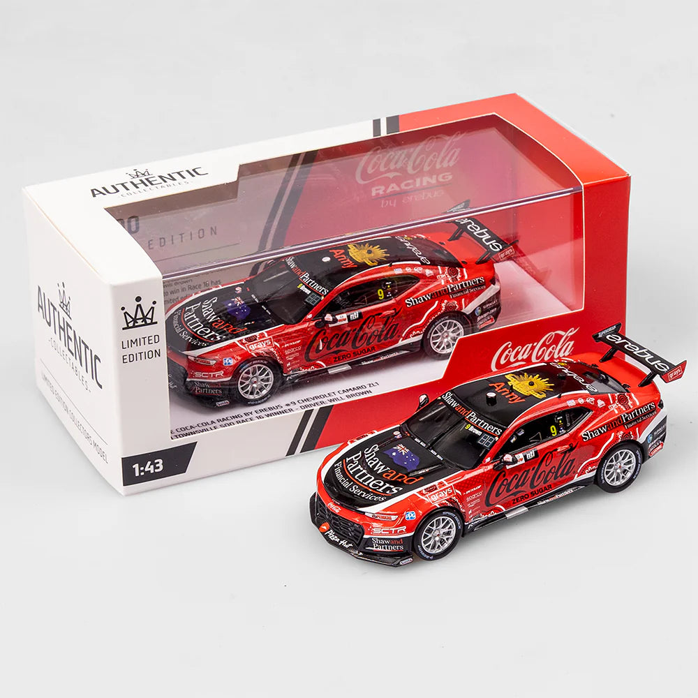 Will Brown - Coca-Cola Racing By Erebus #9 Chevrolet Camaro ZL1 - 2023 Townsville 500 Race 16 Winner - 1:64 Scale Diecast model - Authentic Collectables