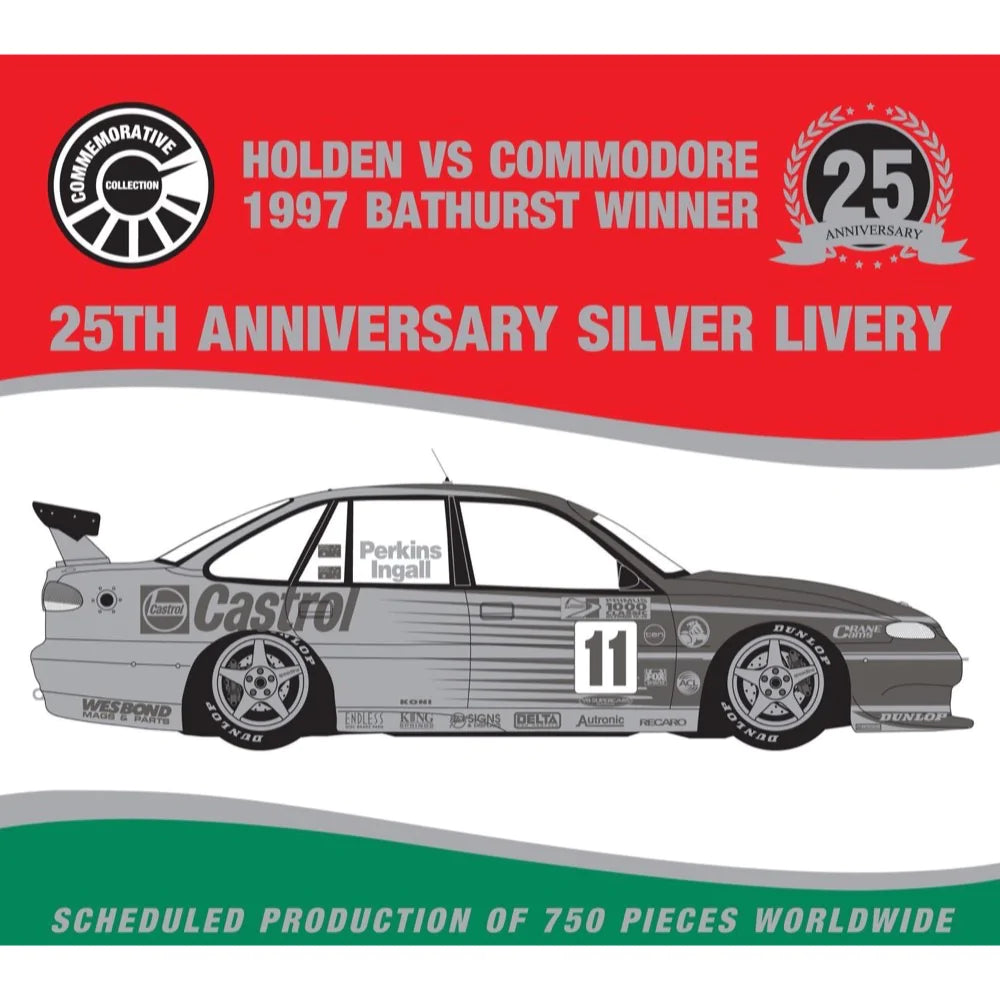 HOLDEN VS COMMODORE 1997 BATHURST WINNER 25th ANNIVERSARY SILVER LIVERY 1:18 DIECAST MODEL - RRP $299 NOW $249