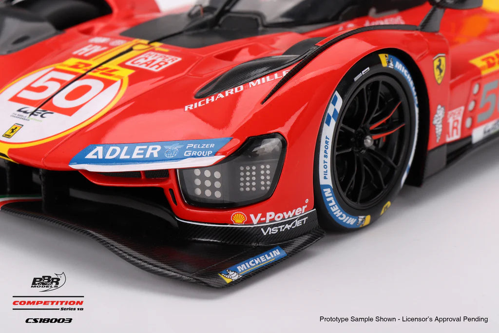 2023 WEC 1000 Miles of Sebring 3rd Place - #50 Ferrari 499P - 1:18 Scale Model - BBR