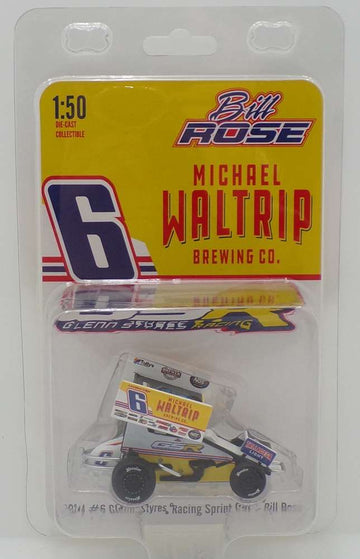 BILL ROSE 2024 BILL ROSE RACING/MICHAEL WALTRIP BREWING CO. SPRINT CAR #6 - 1:50 SPRINT CAR DIECAST MODEL