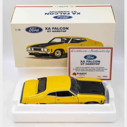 FORD XA FALCON GT HARDTOP - YELLOW FIRE - 1:18 SCALE DIECAST MODEL - AUTOart
