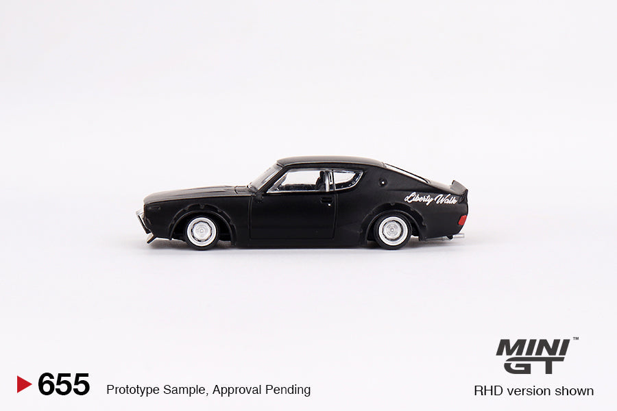Nissan Skyline Kenmeri Liberty Walk - Matt Black -  1:64 Scale Diecast Model - Mini GT