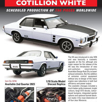 HOLDEN HX MONARO GTS SEDAN – COTILLION WHITE - 1:18 DIECAST MODEL