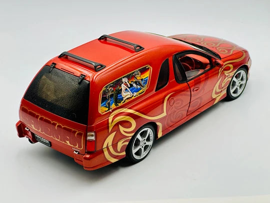HOLDEN SANDMAN MAMBO CONCEPT VEHICLE - DARK RED W/FLAMES - 1:18 SCALE DIECAST MODEL