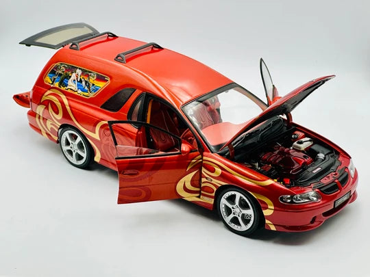 HOLDEN SANDMAN MAMBO CONCEPT VEHICLE - DARK RED W/FLAMES - 1:18 SCALE DIECAST MODEL