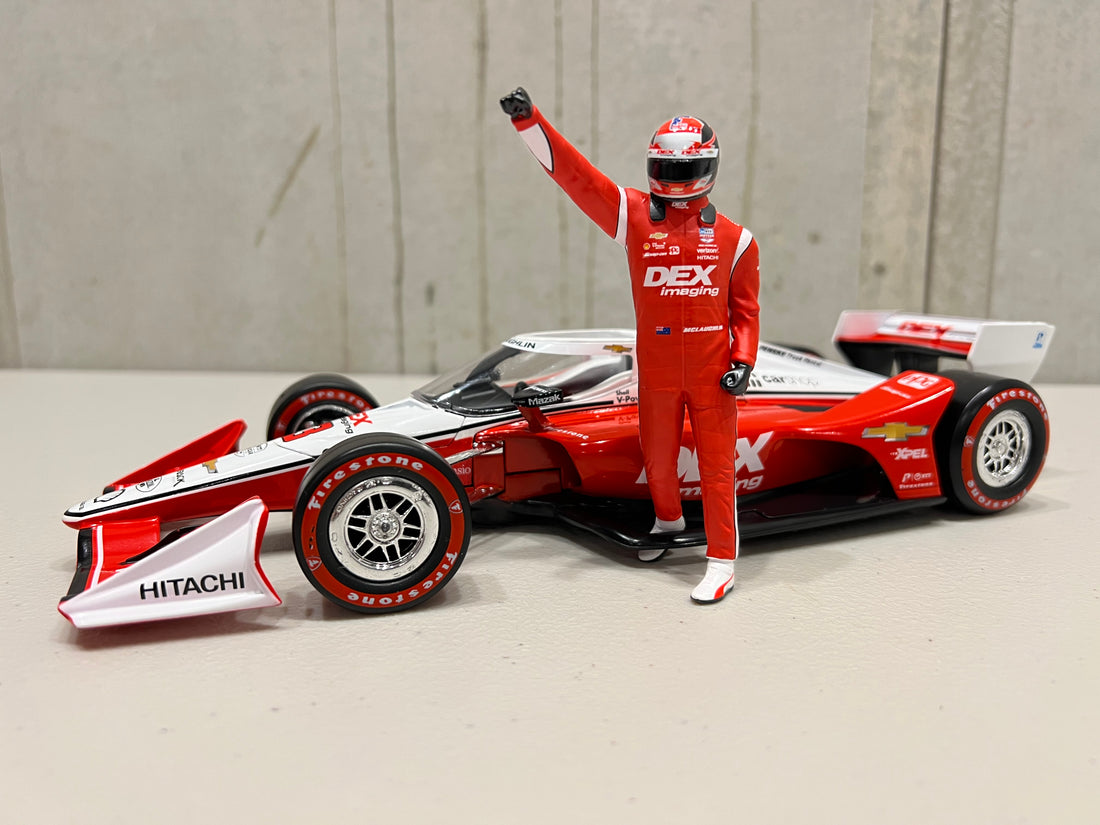 1:18 Team Penske #3 DEX Imaging Dallara Chevrolet IndyCar - 2022 Scott McLaughlin First IndyCar Win/Pole With Figurine