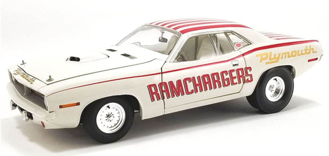 1970 PLYMOUTH CUDA SUPER STOCK - RAMCHARGERS 1:18 DIECAST - ACME