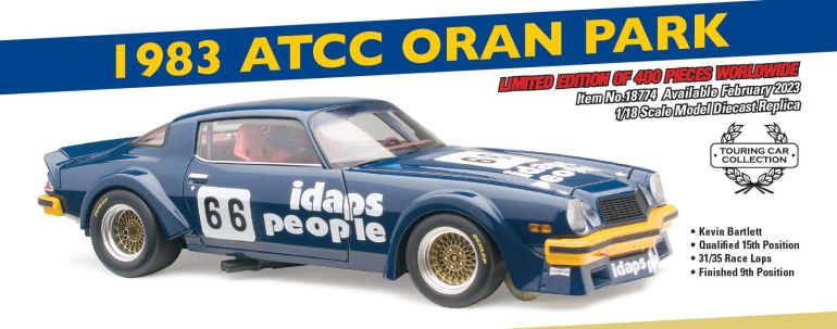 1983 ATCC Oran Park Kevin Bartlett Chevrolet Z28 Camaro 1:18 Scale Diecast Model