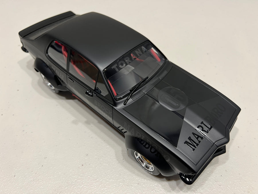 ECLIPSE TORANA SATIN BLACK BROCK TRIBUTE MARLBORO TORANA - 1:18 SCALE MODEL - 1 OF 324 - ACE