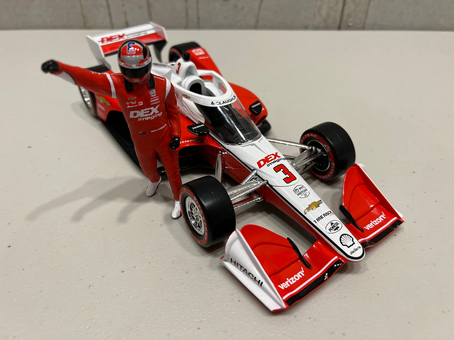 1:18 Team Penske #3 DEX Imaging Dallara Chevrolet IndyCar - 2022 Scott McLaughlin First IndyCar Win/Pole With Figurine