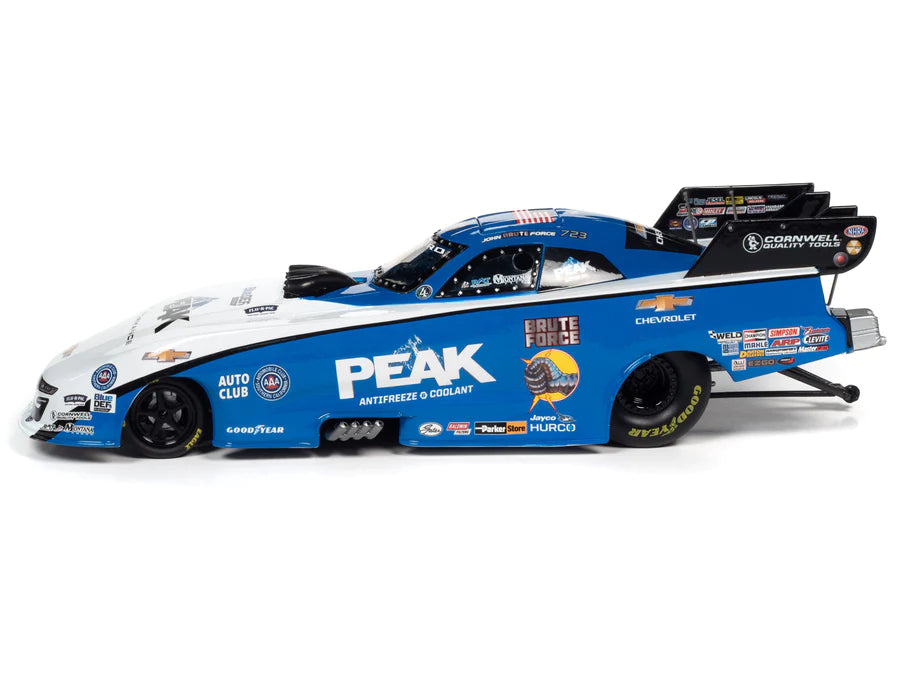 AUTO WORLD 2021 JOHN FORCE PEAK FUNNY CAR 1:24 SCALE DIECAST