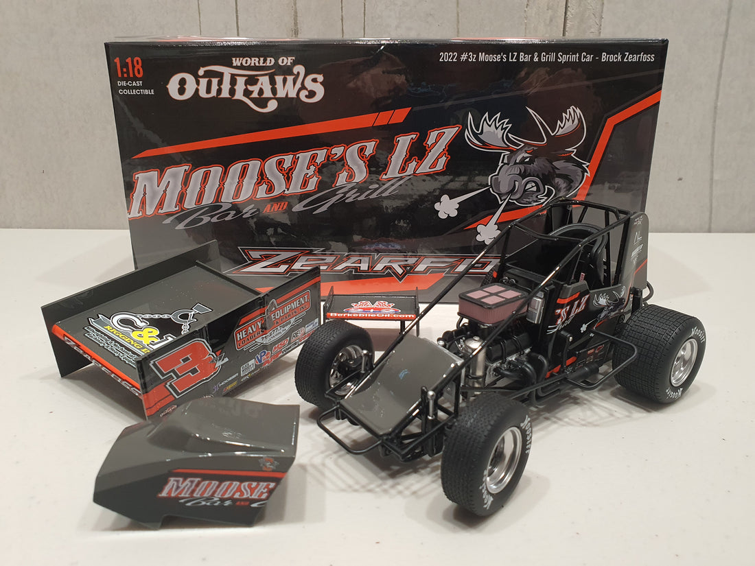 Brock Zearfoss 2022 Moose's LZ Bar & Grill #3z 1:18 Sprint Car Diecast