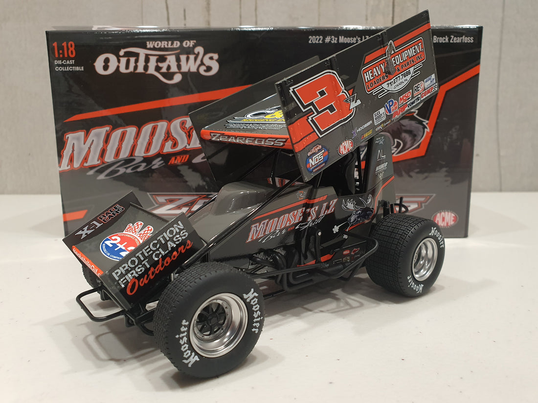 Brock Zearfoss 2022 Moose's LZ Bar & Grill #3z 1:18 Sprint Car Diecast