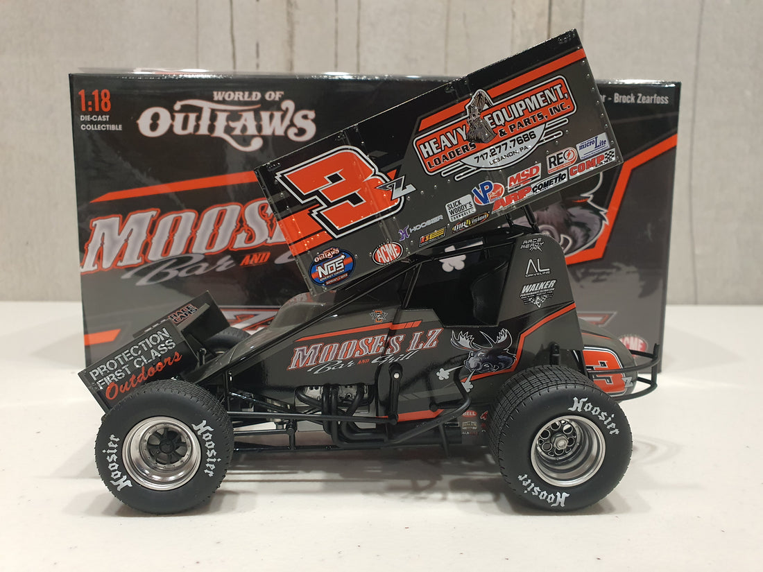 Brock Zearfoss 2022 Moose's LZ Bar & Grill #3z 1:18 Sprint Car Diecast