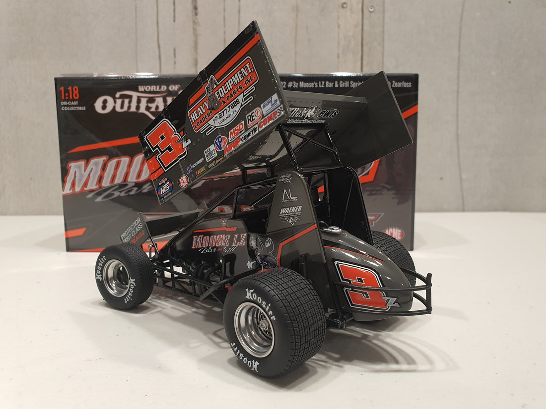 Brock Zearfoss 2022 Moose's LZ Bar & Grill #3z 1:18 Sprint Car Diecast