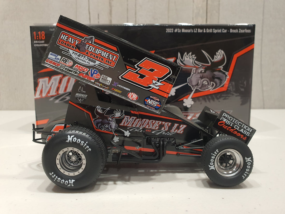 Brock Zearfoss 2022 Moose's LZ Bar & Grill #3z 1:18 Sprint Car Diecast