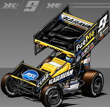 *PRE-ORDER* 2023 #9 FUEL ME/ KARAVAN SPRINT CAR - KASEY KAHNE - 1:18 SCALE DIECAST