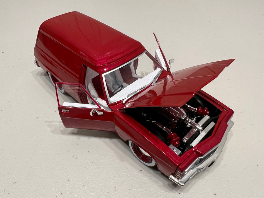 1975 HJ Holden Panelvan "Slammed" LS6 Twin Turbo - Wine Berry- 1:24 Scale Diecast - DDA Collectibles