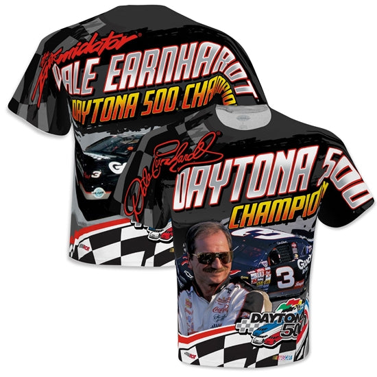 Dale Earnhardt Daytona 500 Champion Anniversary Sublimated Total Print Adult Tee