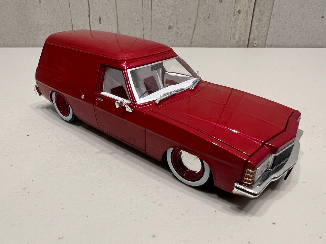 1975 HJ Holden Panelvan "Slammed" LS6 Twin Turbo - Wine Berry- 1:24 Scale Diecast - DDA Collectibles