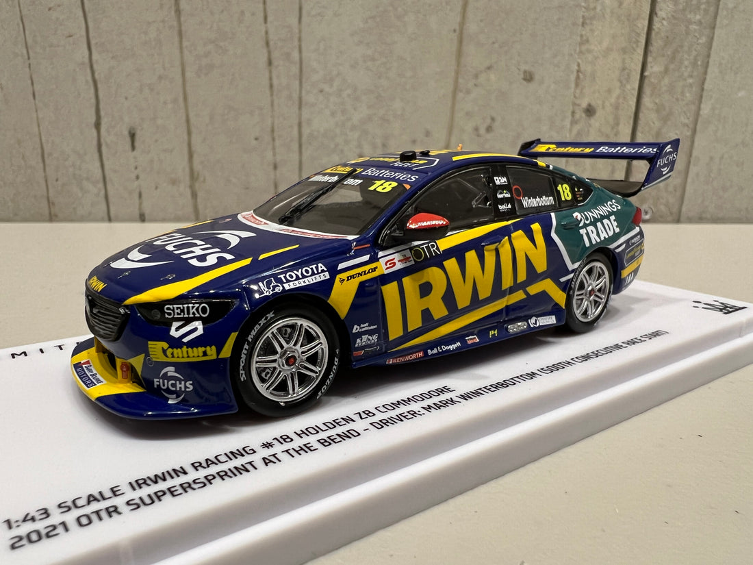 Mark Winterbottom (500th Consecutive Race Start) 1:43 IRWIN Racing #18 Holden ZB Commodore - 2021 OTR SuperSprint At The Bend