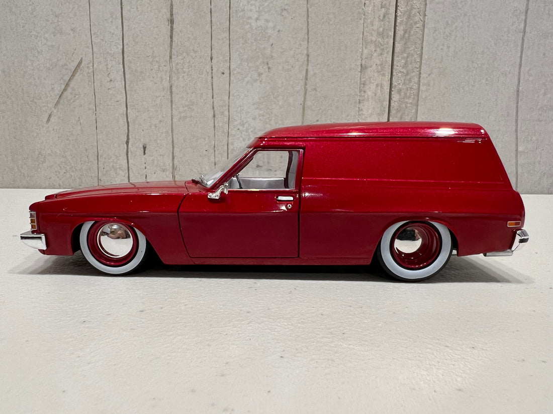 1975 HJ Holden Panelvan "Slammed" LS6 Twin Turbo - Wine Berry- 1:24 Scale Diecast - DDA Collectibles