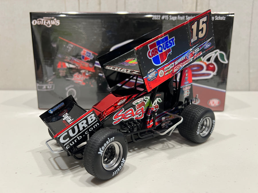 2022 #15 SAGE / CARQUEST SPRINT CAR - DONNY SCHATZ 1:18 DIECAST - CHROME - TEAM EXECUTIVE