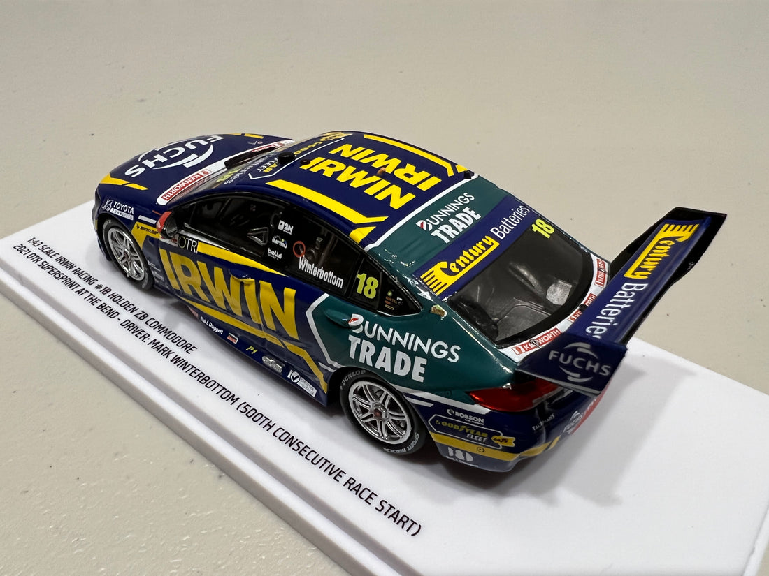 Mark Winterbottom (500th Consecutive Race Start) 1:43 IRWIN Racing #18 Holden ZB Commodore - 2021 OTR SuperSprint At The Bend