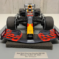 Red Bull Racing Honda RB16B No.33 Red Bull Racing - Winner Dutch GP 2021 - Max Verstappen. With Acrylic Cover. Limited 321 - 1:12 Scale Resin Model Car