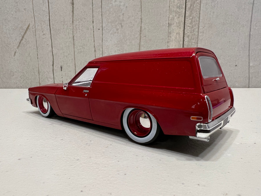 1975 HJ Holden Panelvan "Slammed" LS6 Twin Turbo - Wine Berry- 1:24 Scale Diecast - DDA Collectibles