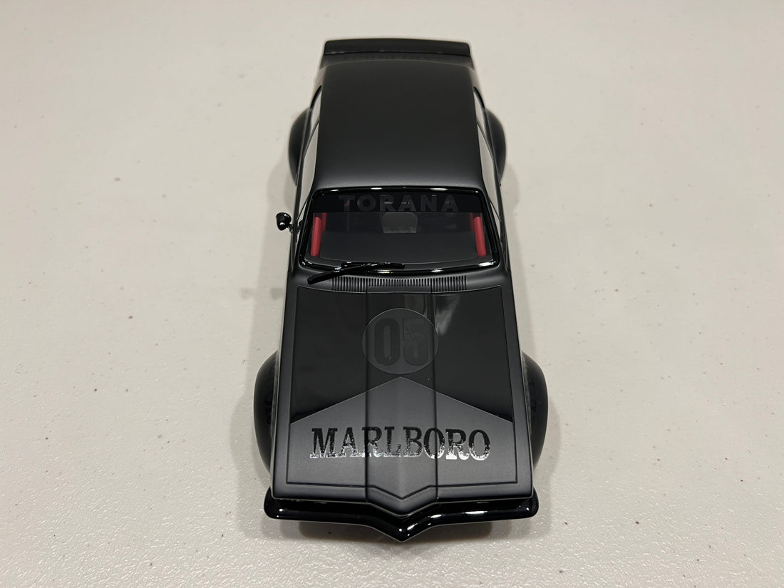 ECLIPSE TORANA SATIN BLACK BROCK TRIBUTE MARLBORO TORANA - 1:18 SCALE MODEL - 1 OF 324 - ACE