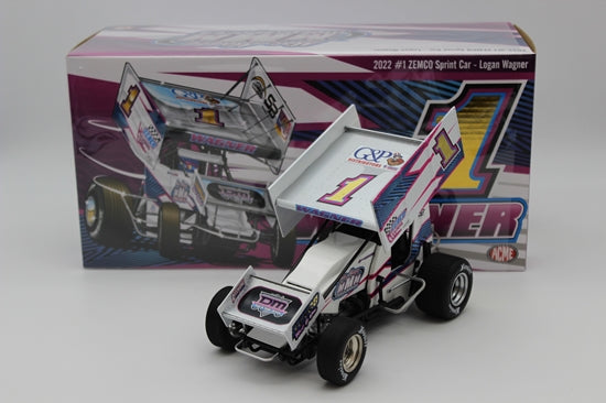 Logan Wagner 2022 Zemco #1 1:18 Sprint Car Diecast