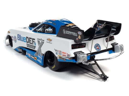 AUTO WORLD 2021 JOHN FORCE PEAK BLUE DEF CHEVY CAMARO FUNNY CAR 1:24 SCALE DIECAST