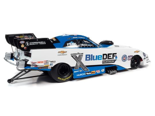 AUTO WORLD 2021 JOHN FORCE PEAK BLUE DEF CHEVY CAMARO FUNNY CAR 1:24 SCALE DIECAST