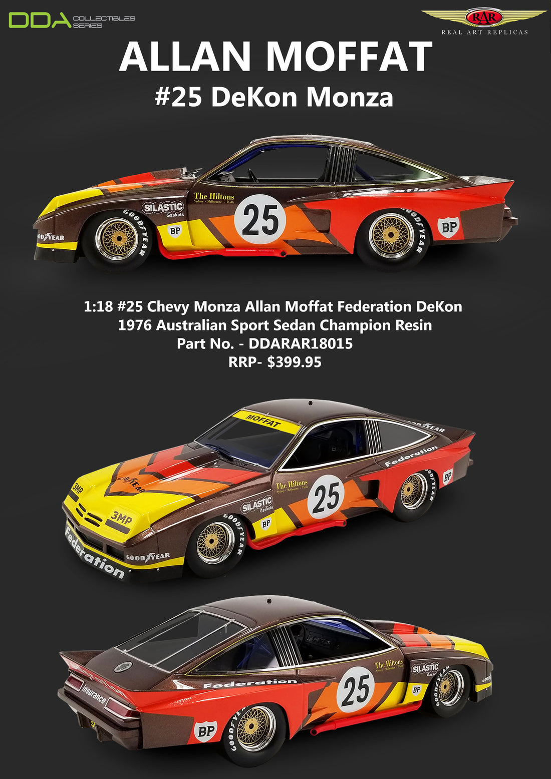 1976 Chevy Monza Allan Moffat Federation DeKon 1:18 Resin Model