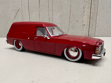 1975 HJ Holden Panelvan "Slammed" LS6 Twin Turbo - Wine Berry- 1:24 Scale Diecast - DDA Collectibles