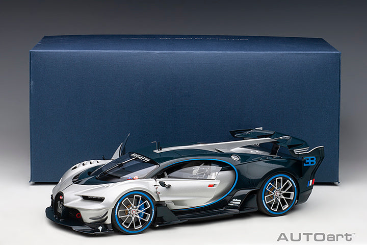 BUGATTI VISION GRAN TURISMO (SILVER/BLUE CARBON) 1:18 - AUTOART