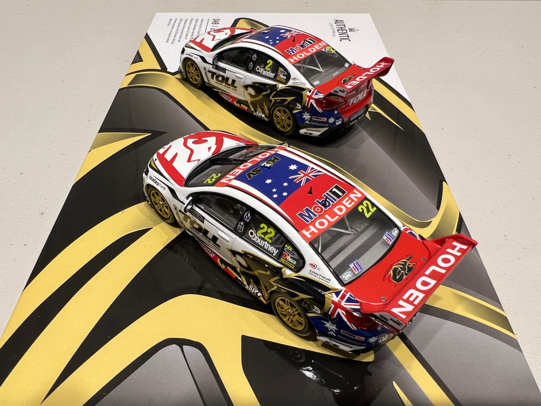 1:43 Holden Racing Team #2 / #22 Holden VF Commodores - 2013 Austin 400 Aussie-Made Livery Twinset