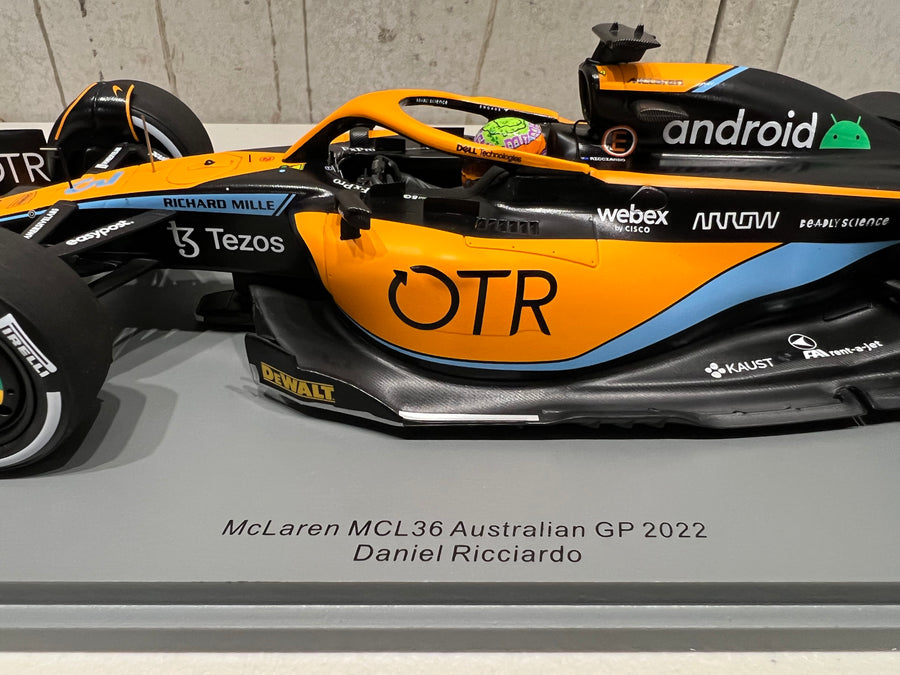 Daniel Ricciardo McLaren MCL36 No.3 McLaren F1 Team - Australian GP 2022 1:18 Scale -  RRP  $340  NOW  $310