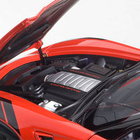 CHEVROLET CORVETTE GRAND SPORT (RED/WHITE STRIPES/BLACK FENDER HASH MARKS) - 1:18 Scale Composite Model Car