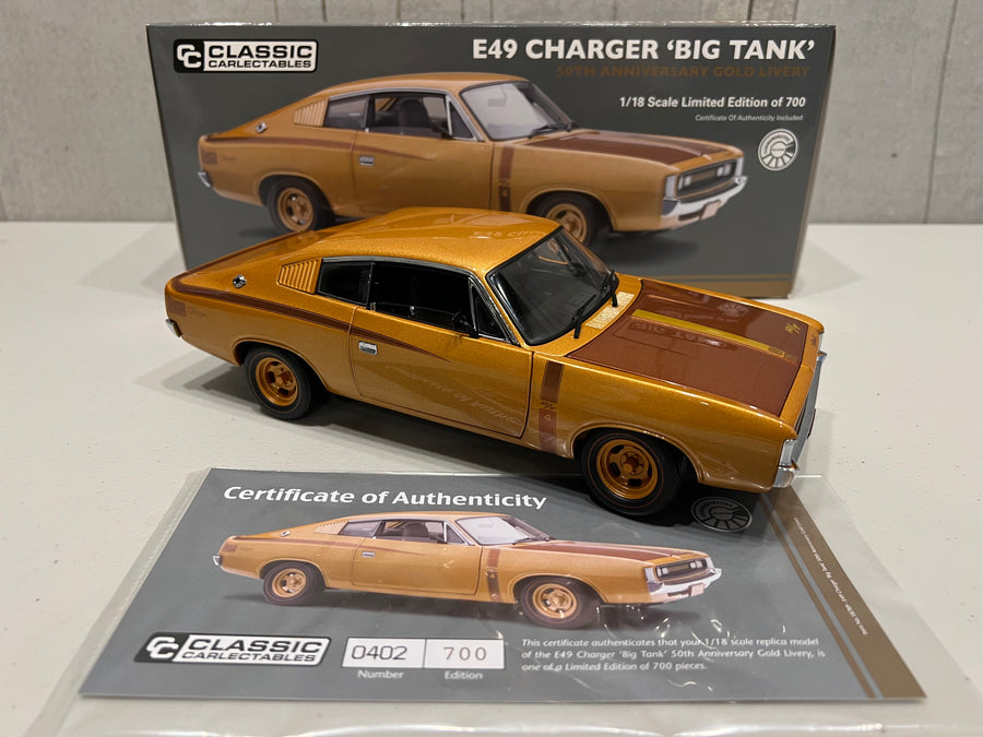 VALIANT CHARGER E49 50TH ANNIVERSARY GOLD LIVERY 1:18 DIECAST MODEL