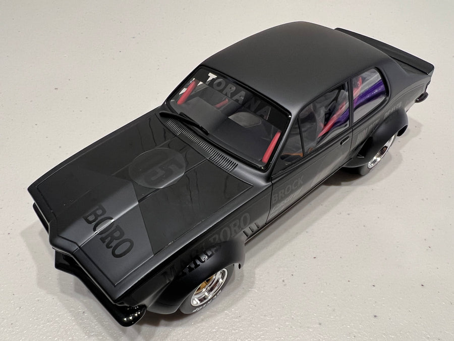 ECLIPSE TORANA SATIN BLACK BROCK TRIBUTE MARLBORO TORANA - 1:18 SCALE MODEL - 1 OF 324 - ACE