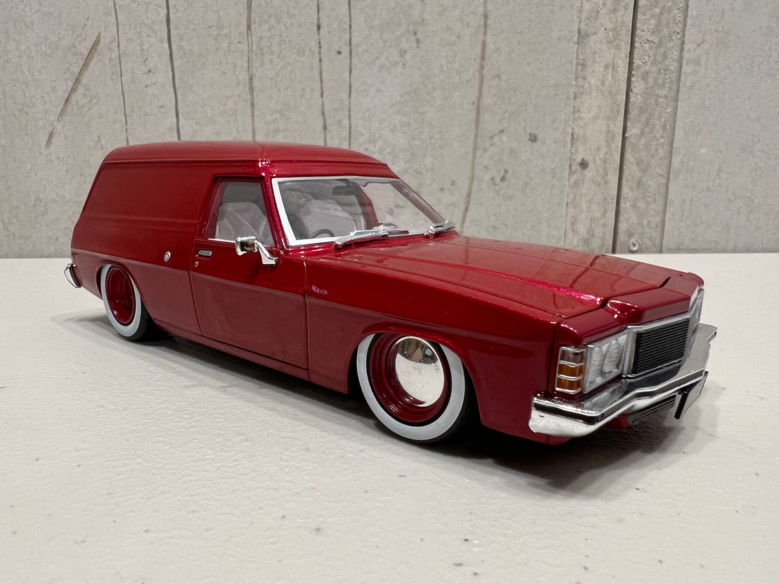 1975 HJ Holden Panelvan "Slammed" LS6 Twin Turbo - Wine Berry- 1:24 Scale Diecast - DDA Collectibles