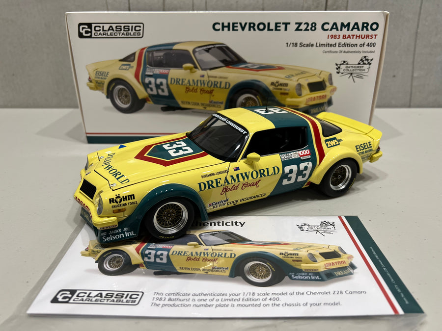 1983 Bathurst Mike Burgmann & Tony Longhurst Chevrolet Z28 Camaro 1:18 Scale Diecast Model