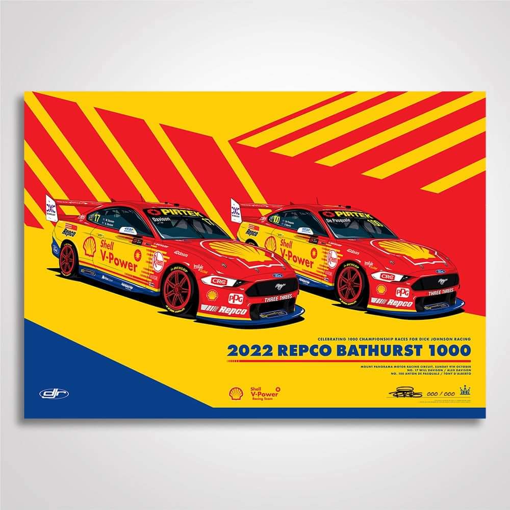 2022 Repco Bathurst 1000 Celebrating 1000 Championship Races For Dick Johnson Racing Limited Edition Print