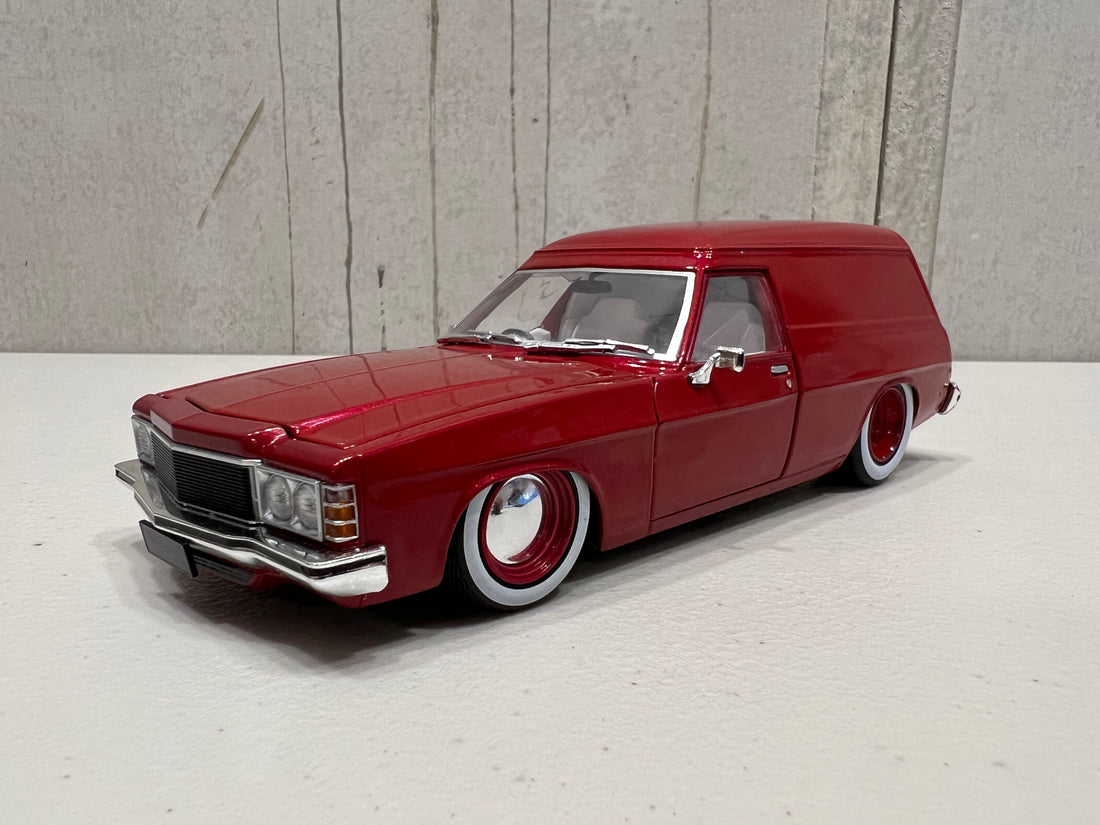 1975 HJ Holden Panelvan "Slammed" LS6 Twin Turbo - Wine Berry- 1:24 Scale Diecast - DDA Collectibles