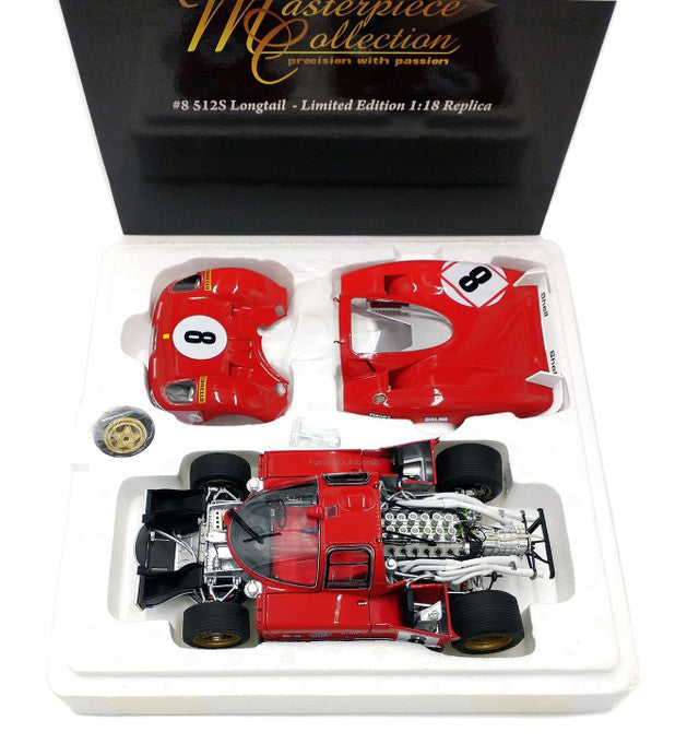 THE MASTERPIECE COLLECTION FERRARI #8 512 S LONGTAIL - FROM THE MOVIE LE MANS - 1:18 DIECAST MODEL